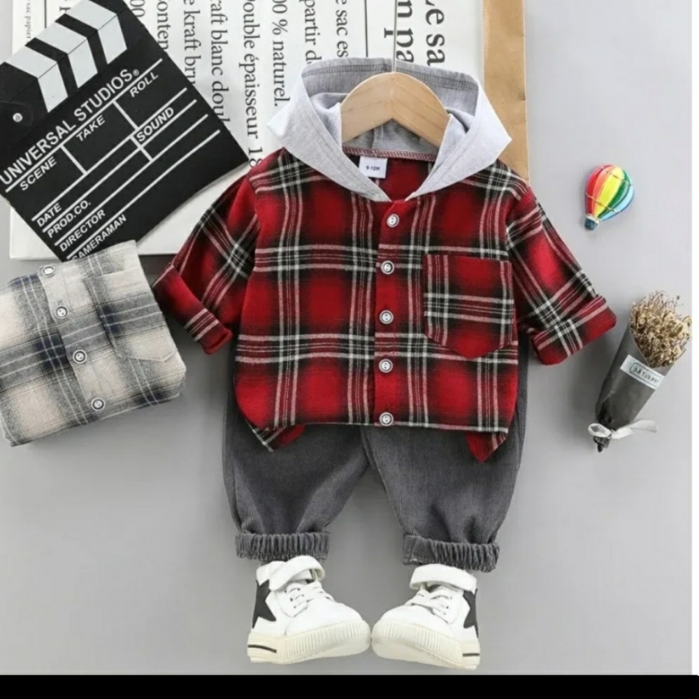 Boys Hoodie and Corduroy Pants Set